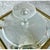 Circa 1950 Whimsical “Harp” Scalloped Gilt Edge Pedestal Cake Stand by Jeannette Glass For Sale In Austin - Image 6 of 18