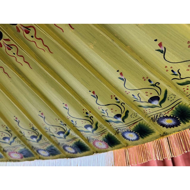 Brown Indonesian Parasol in Wallpaper, Wood and Wool, 1950s For Sale - Image 8 of 17