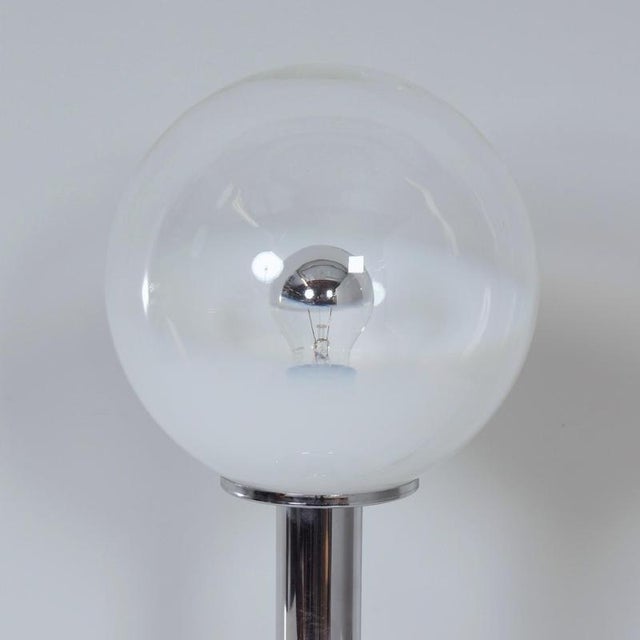 Glass Chrome and Murano Glass Globe Table Lamp from Targetti Sankey, 1960s For Sale - Image 7 of 11