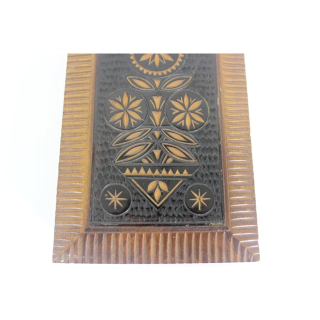 Vintage Hand Carved Wood Folk Art Trinket or Jewelry Box For Sale - Image 6 of 12