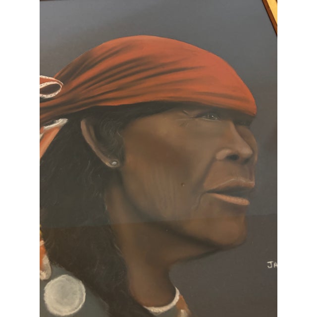Vintage Extra Large Native Woman Portrait, "Rosita", Signed and Dated For Sale - Image 12 of 14