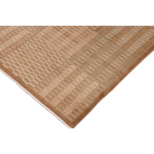 Boho Chic Gabbeh Brown/Beige Wool Rug - 10'0'' X 13'4'' For Sale - Image 4 of 10