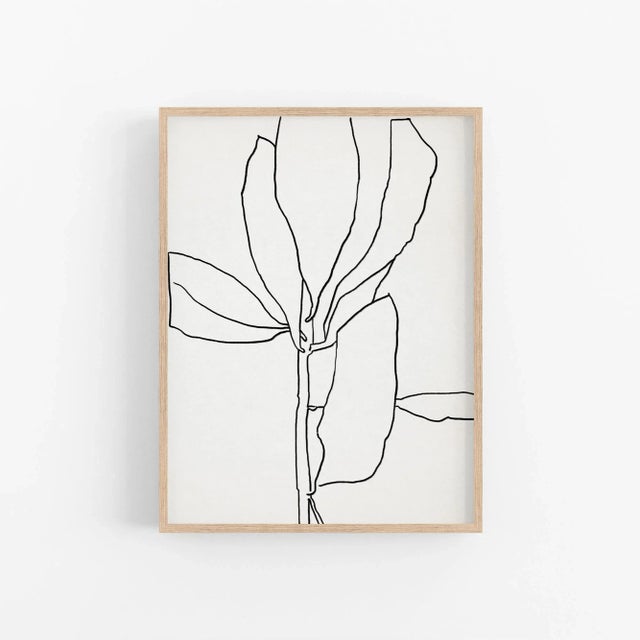 Paper Contemporary Minimalist Botanical Illustration Giclee Print, Framed For Sale - Image 7 of 7