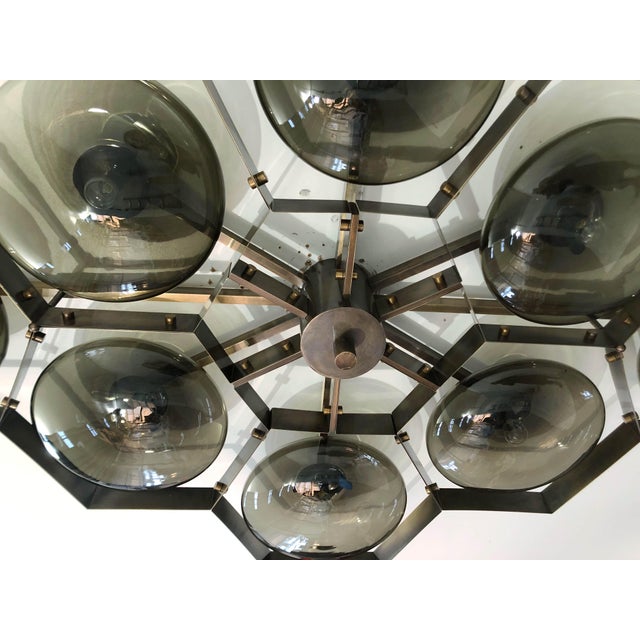 Italian 21st Century Hive Bronze Smoky Murano Flush Mount by Fabio LTD For Sale - Image 3 of 6