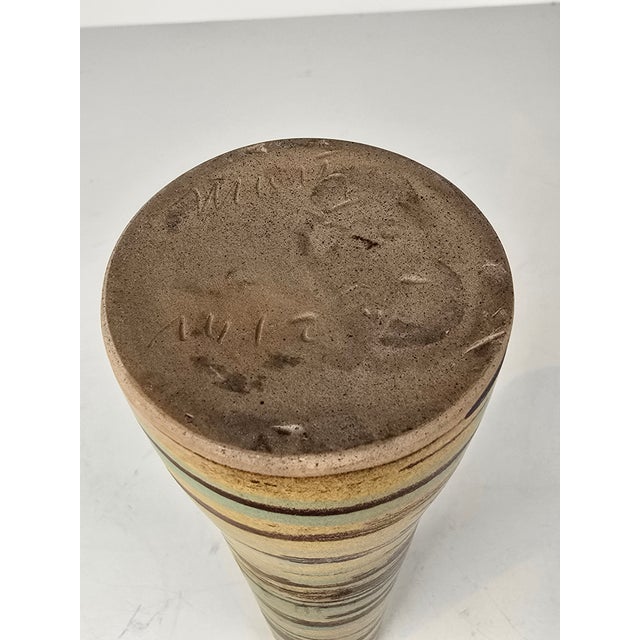 Mid-Century Modern Gordon Jane Martz Swirl Glaze Signed Marshall Studios Pottery Vase For Sale - Image 3 of 3