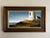 Vintage 1970’s oil painting on canvas of a detail of lighthouse on the coast. In original vintage wood frame. Painting...