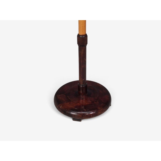 Tan 1930s Swedish Art Deco, Adjustable Floor Lamp, Birch, Metal For Sale - Image 8 of 11