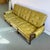 Jean Gillon Vintage Olive Colored Vinyl and Walnut Three Seater Sofa For Sale - Image 4 of 12