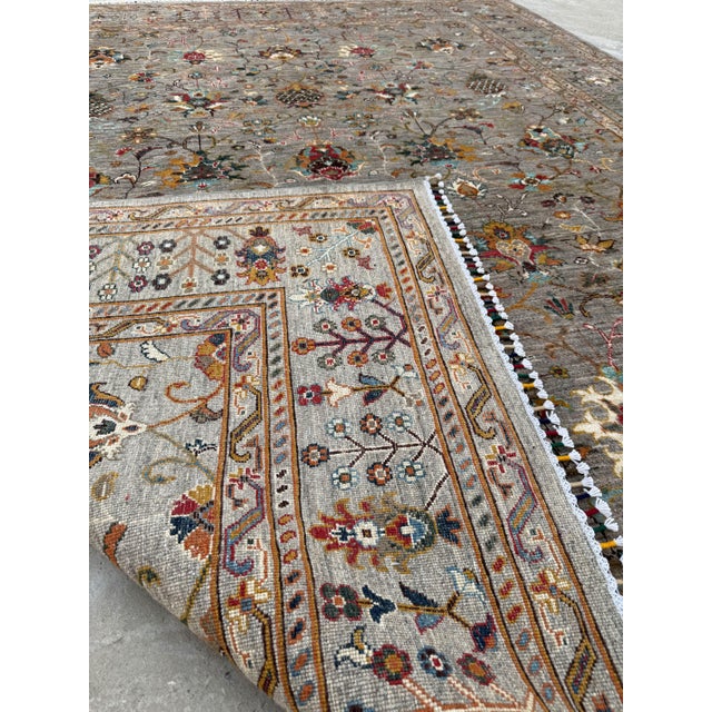 Sultanabad Design Area Rug, Hand-Knotted Wool, 8x10, Gray & Rust For Sale - Image 10 of 10