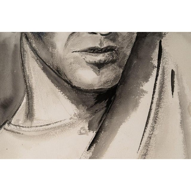 Drawing on paper, double-sided, 20th century, depicting a man’s face. H: 51 cm, W: 36 cm, D: 0.2 cm