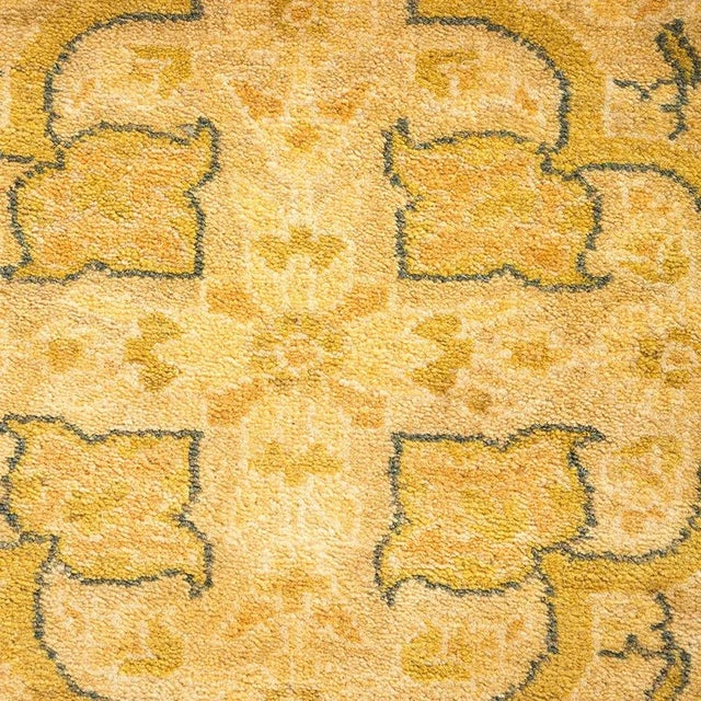 Traditional Mogul Collection Hand-Knotted Area Rug - Ivory 9' 3" x 18' 7" For Sale - Image 3 of 4