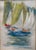 Vintage Original Framed Watercolor of Sailboats For Sale - Image 4 of 5