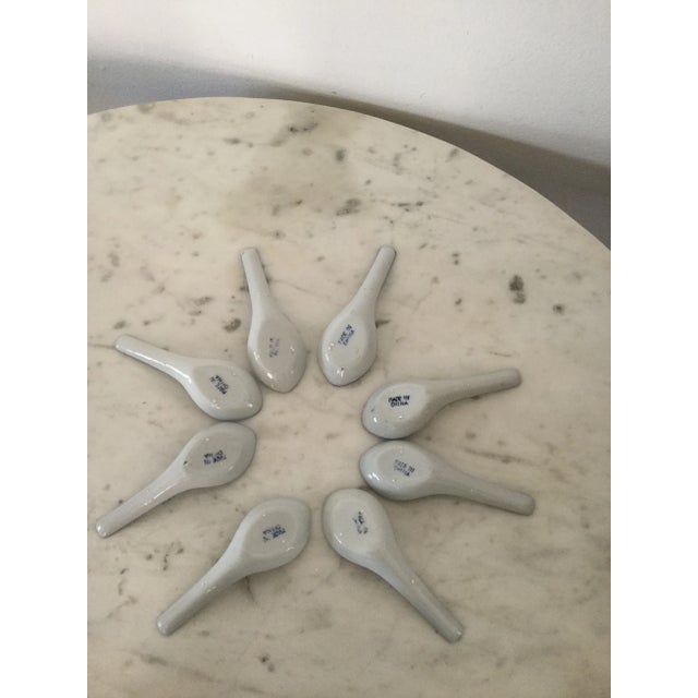 1990s Vintage Porcelain Asian Soups Spoons- Set of 8 For Sale - Image 5 of 5