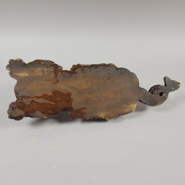 Brown 1900 Swiss Black Forest Lion Cigar Holder Carving For Sale - Image 8 of 12