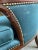 Late 20th Century Henredon Traditional Blue Carved Wood Upholstered Armchair For Sale - Image 5 of 10
