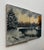 Realism Vintage Traditional Impressionist White Winter Landscape Original Oil Painting Diptych, a Pair in Cerulean Blue, Burnt Umber & White For Sale - Image 3 of 11