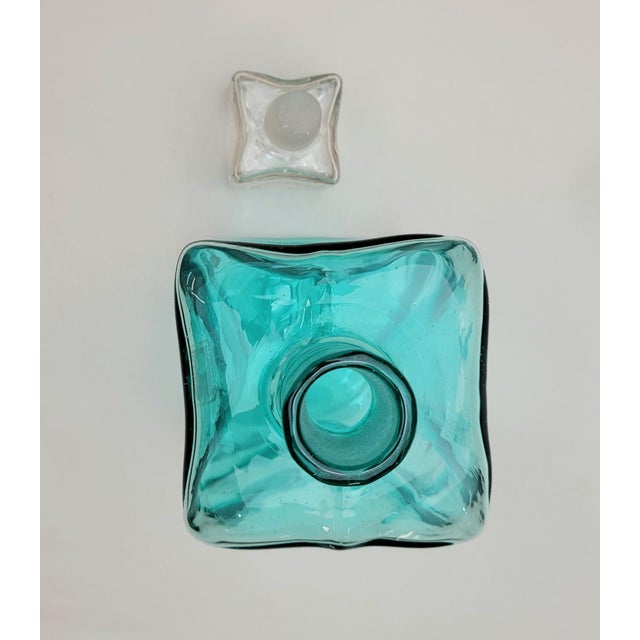 1980's Blenko Ice Cube Decanter For Sale - Image 6 of 14
