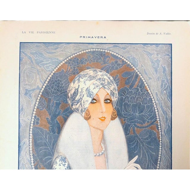 An exquisite original illustration from the celebrated French magazine La Vie Parisienne, featuring a refined Art Deco...