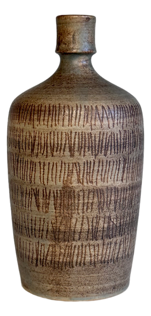 Vintage German Sculptural Studio Ceramic Art Bottle-Shaped Vase by Walburga Külz, 1960s