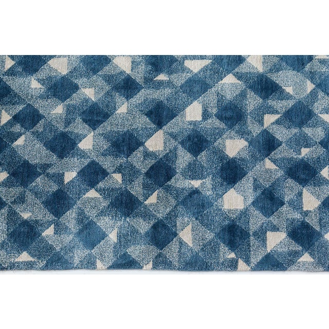 Early 21st Century Modern Tibetan "Rhombus" Rug in Silk and Wool by Doris Leslie Blau For Sale - Image 5 of 8