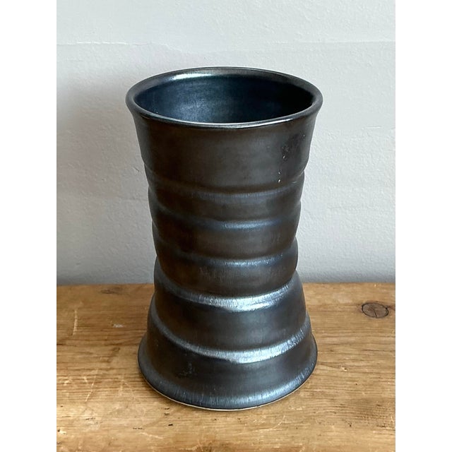 Ceramic Vintage Original Studio Pottery Vase For Sale - Image 7 of 12