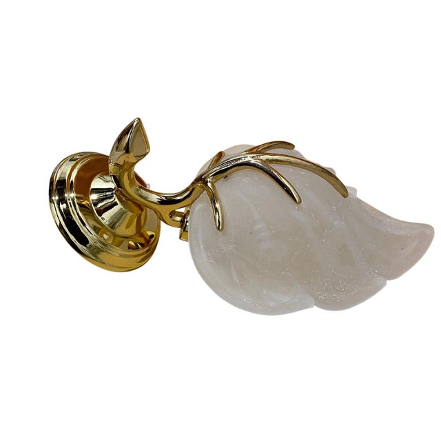 Art Deco Late 19th Century Aomuo Modern\Art Deco Leaf Design Bathroom Solid Brass Wall Sconce For Sale - Image 3 of 8