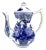 Boho Heavy Blue & White Vintage Chinese Tea Pot For Sale