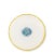 Set of 2 Dessert Coupe Plates Ø22 White Craquelé Edge Blue Marble For Sale - Image 4 of 4