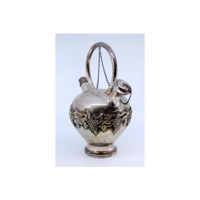 Silver Wine Jug with Grapes and Vines Reliefs For Sale - Image 10 of 11