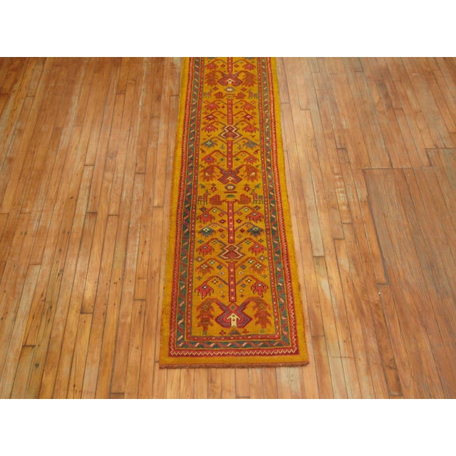 Spanish Antique Zabihi Collection Narrow Long Turkish Oushak Runner - 2'1" x 16' For Sale - Image 3 of 11