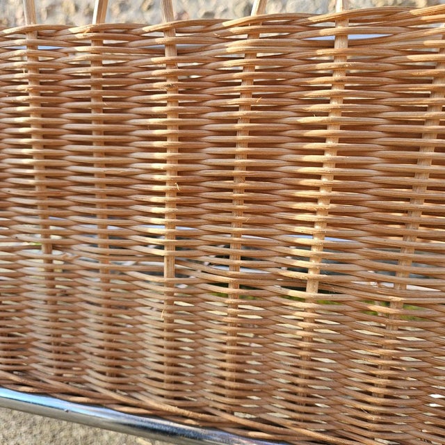 Mid-Century French Childrens Bed in Rattan and Chrome, 1960s For Sale - Image 11 of 18