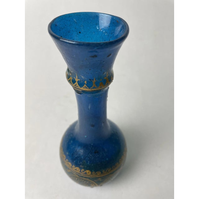 Blue & Gold Glass Vase, 1920s For Sale - Image 6 of 7