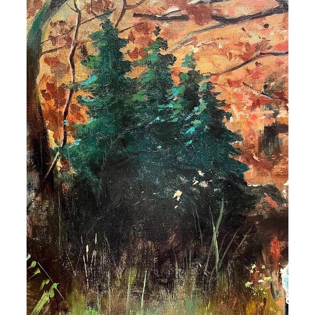 L. Berthet, Autumn Park, Oil on Canvas For Sale - Image 6 of 17