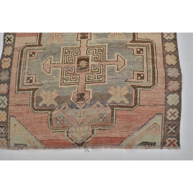 Textile Triple Medallion Vintage Turkish Runner For Sale - Image 7 of 10