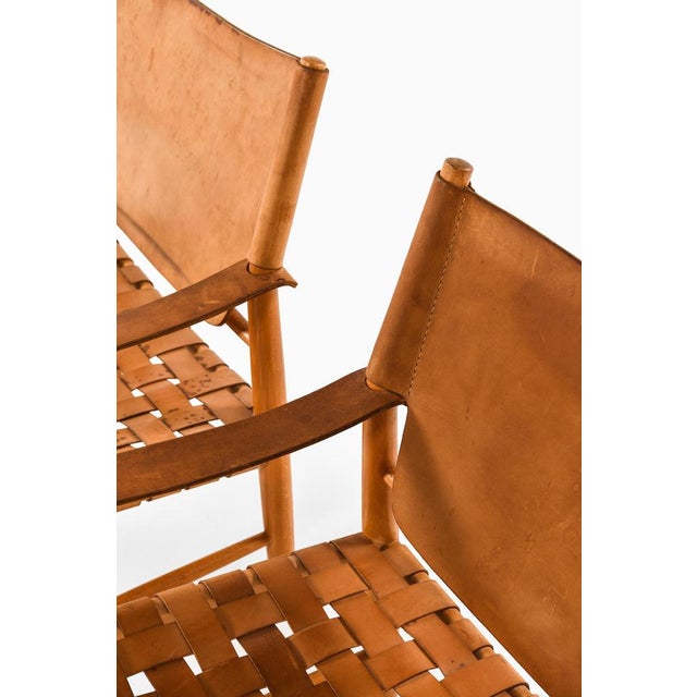 1950s Easy Chairs in Beech Wood, 1950s, Set of 2 For Sale - Image 5 of 12
