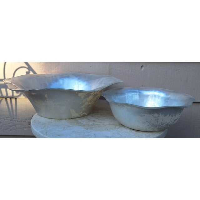 Late 20th Century Vintage Nordstrom Turkish Silver Leaf Style Decorative Bowl - Medium Scale For Sale - Image 5 of 12