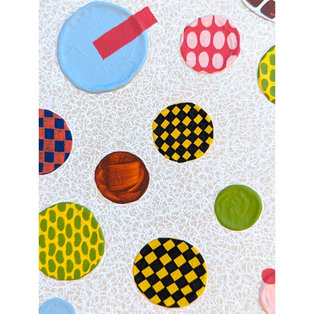Tina Ruyi "The Oval" Contemporary Colorful Geometric Abstract Circle & Dot Painting, 2024 For Sale - Image 4 of 7