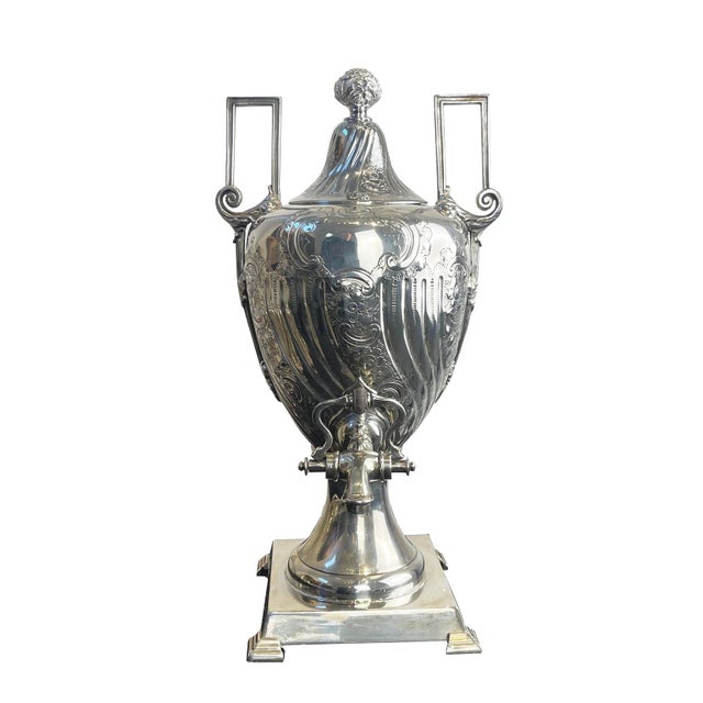 Metal Monumental English Victorian Silver-Plated Tea Urn by James Dixon & Sons, Sheffield For Sale - Image 7 of 7
