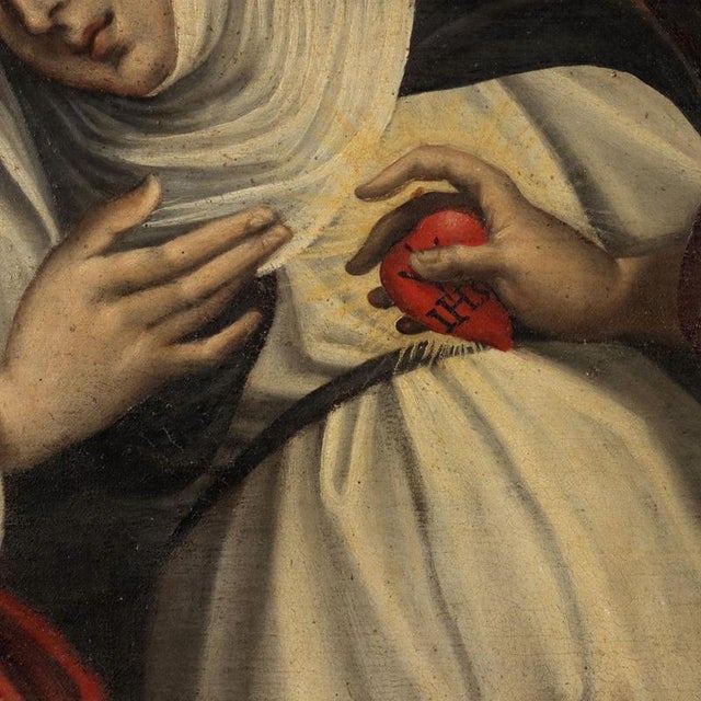 Tuscan School Artist, Ecstasy of Saint Catherine of Siena, Oil on Canvas For Sale - Image 6 of 13