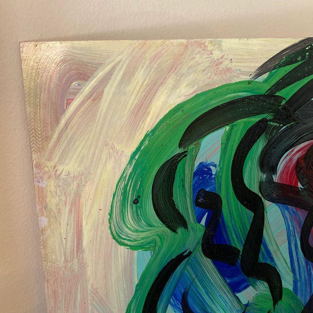 1970s Peter Keil Original Abstract Portrait Painting on Board 1973 For Sale - Image 5 of 6