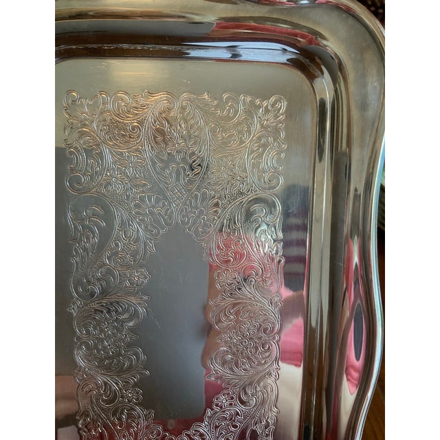 Vintage Sheridan Silverplate Tray – 10” X 6” Catchall, Vanity Tray, Bar Cart Tray or Snack Tray for Palm Beach Regency, Grandmillennial & Cottage Core For Sale In New Orleans - Image 6 of 11