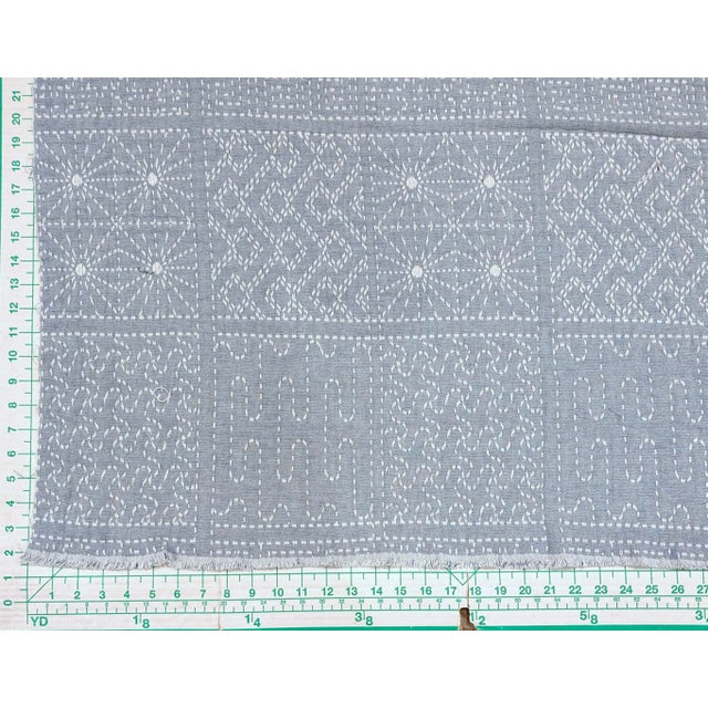 Textile Vintage Japanese Hand-Stitched Lined Sashiko Indigo Cotton Fabric - 6.5 Yards For Sale - Image 7 of 7