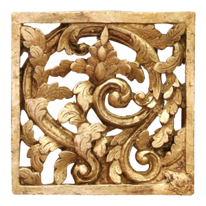 18th Century Italian Gilt Iron Plaque With Foliate Scrolls on Custom Stand