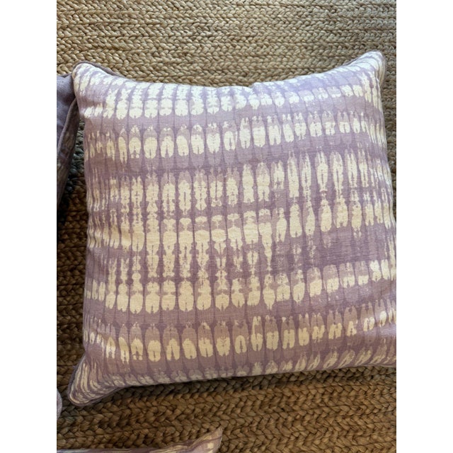 Shabby Chic Set of 3 Lavender Accent Pillows For Sale - Image 3 of 4