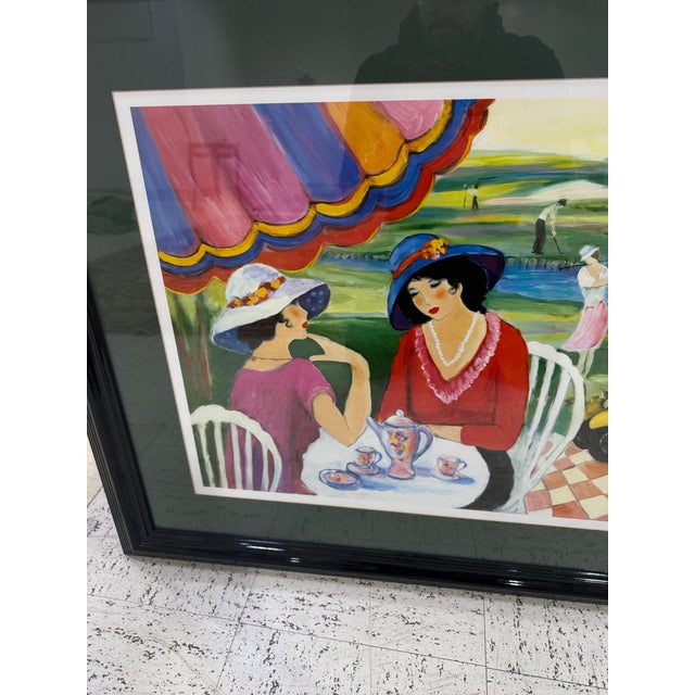 Art Deco Afternoon Tea by Gleiger 1993 Framed Print Signed 28x36 For Sale - Image 3 of 5