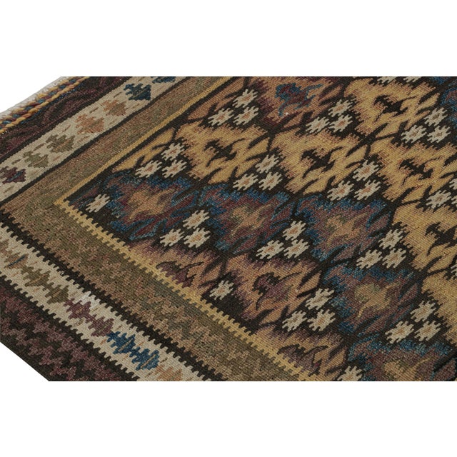 Textile 1950s Vintage Tribal Kilim Runner Rug With Polychromatic Patterns by Rug & Kilim For Sale - Image 7 of 8