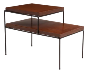 Paul McCobb Planner Group Iron Leg Tiered Side End Table Mid Century 1950s