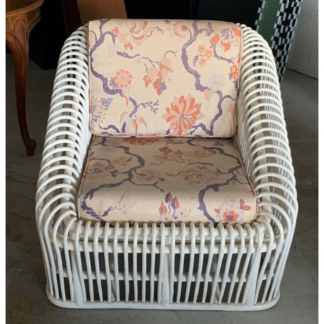 1960s Vintage In The Style of Albini Stick Wicker Bamboo Rattan Patio Set - Set of 5 For Sale - Image 5 of 12