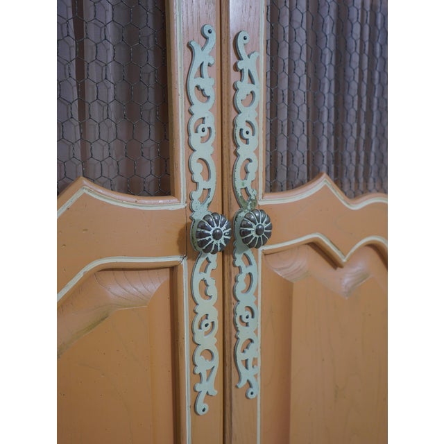 Italian Paint Decorated 2 Door Armoire For Sale - Image 9 of 17