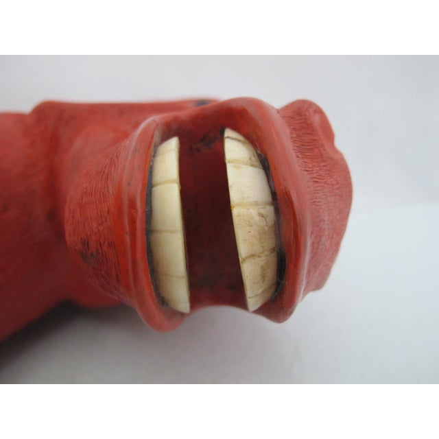 Paint Chinese Cinnabar Lacquer Horse Head Carved Phoenix Bird Sculpture Box For Sale - Image 7 of 15